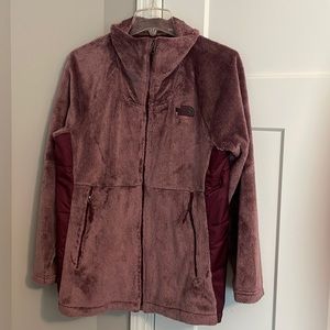 Womens North Fave fuzzy jacket burgundy Sz L